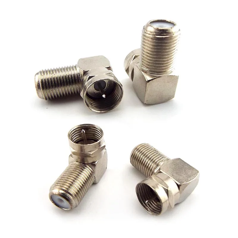 

4pcs 90 Degree F-Type Male to Female Plug Connector TV Aerial Antenna Right Angle Adapter Plug To Socket Coax Cable C6