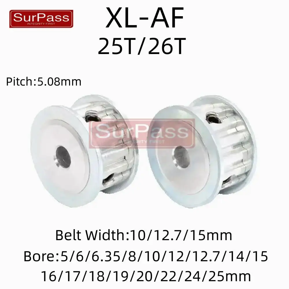 XL Timing Pulley AF Type 25T/26Teeth Bore 5/6/6.35/8/10-24/25mm for 10/12.7/15mm Width Belt Used In Linear Pulley