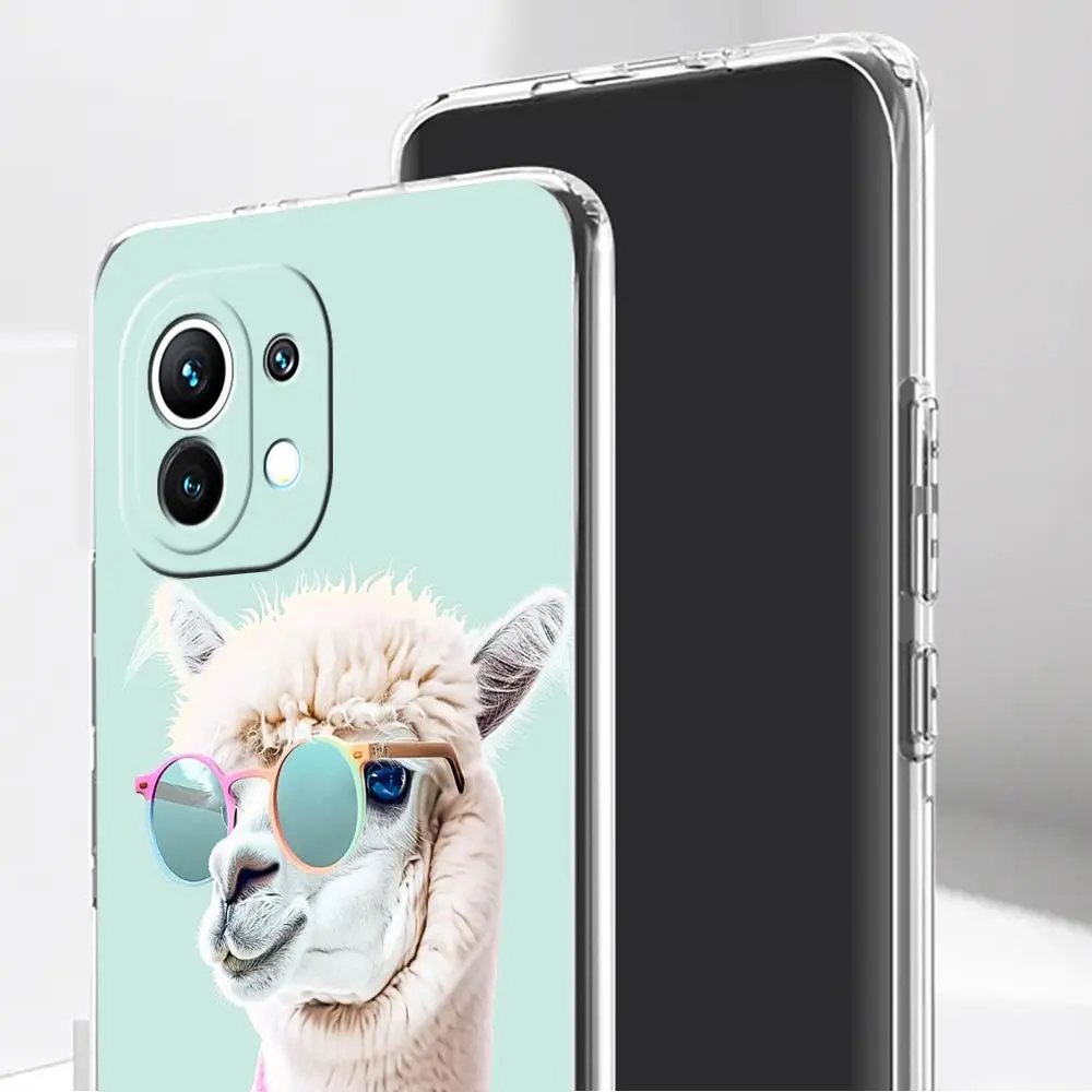 Kawaii Alpaca lovely Phone Case For Xiaomi Mi 14 13 13T 12T 10 12 Lite 11 Ultra 11X 11T Pro Poco X6 X5 X3 NFC F6 5G Clear Cover