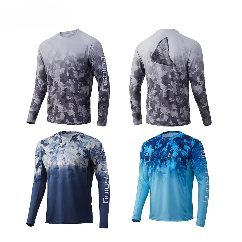 

Fishing Shirt Summer Long Sleeve Clothes Fish Gear Green Sportswear Outdoor Jersey Jacket UPF 50