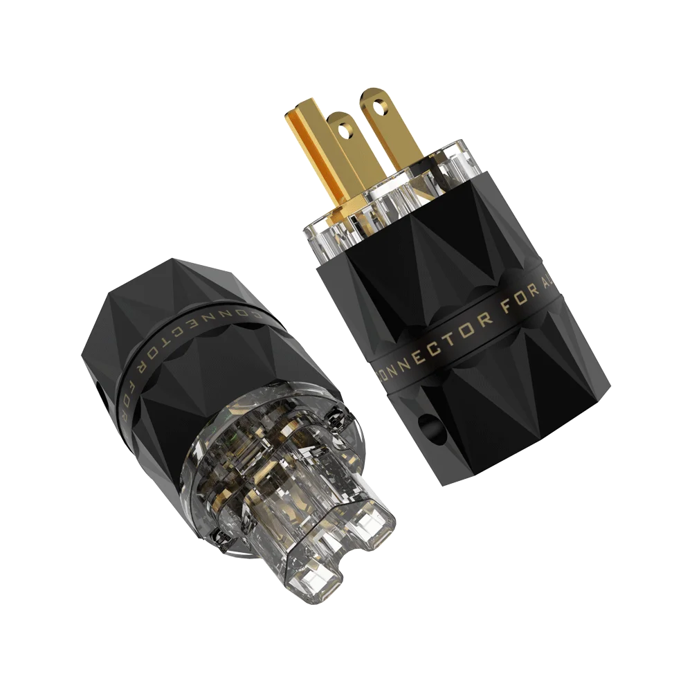 

Viborg VM503S/G/R VF503S/G/R Pure Copper Silver/Rhodium/Gold Plated US Power Plug Male Female Connector for Audio DIY Cable