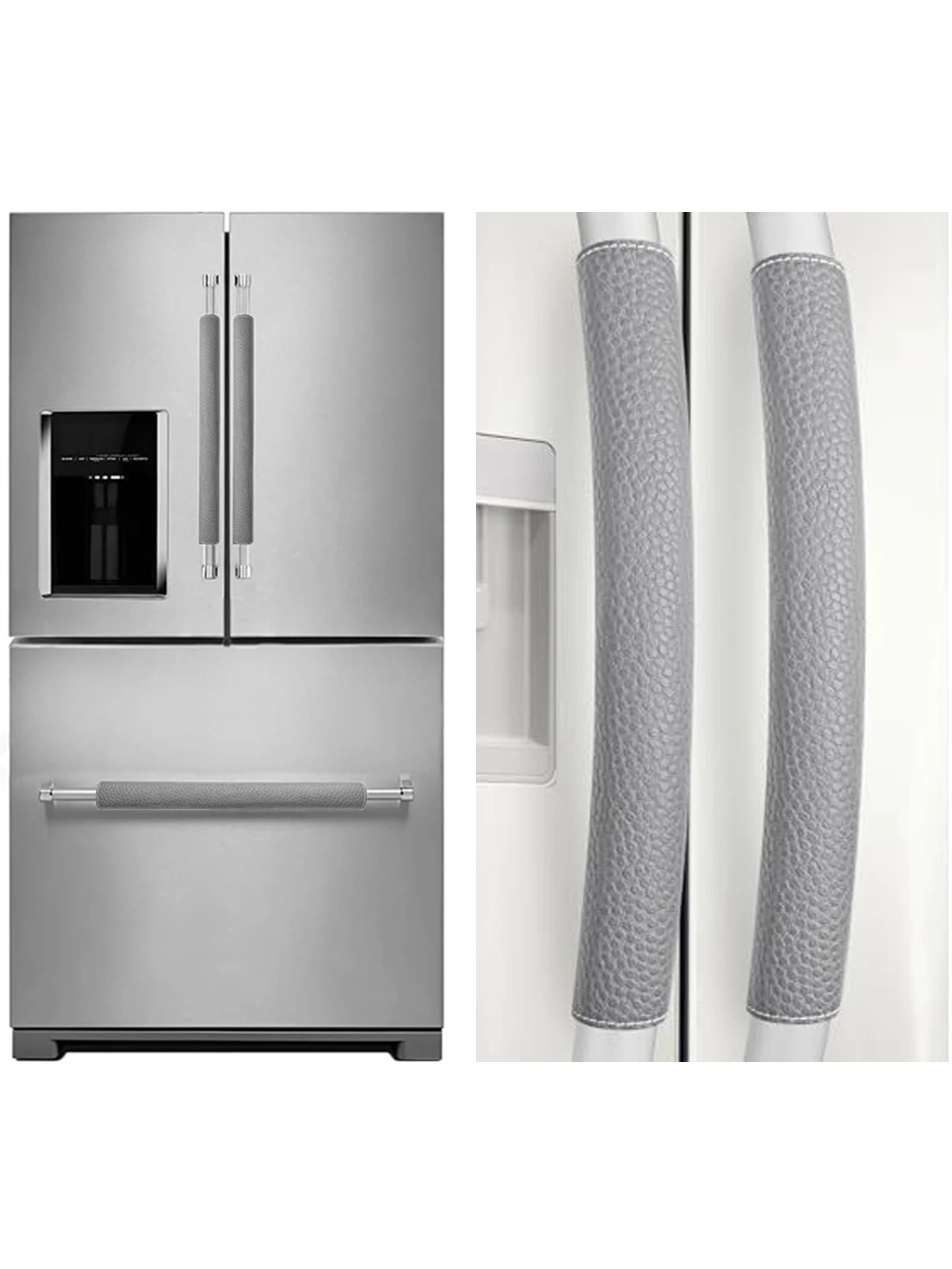 Leather Refrigerator Door Handle Cover Kitchen Appliances Clean Gloves Adjustable Door Knob Covers for Fridge Ovens Dishwashers