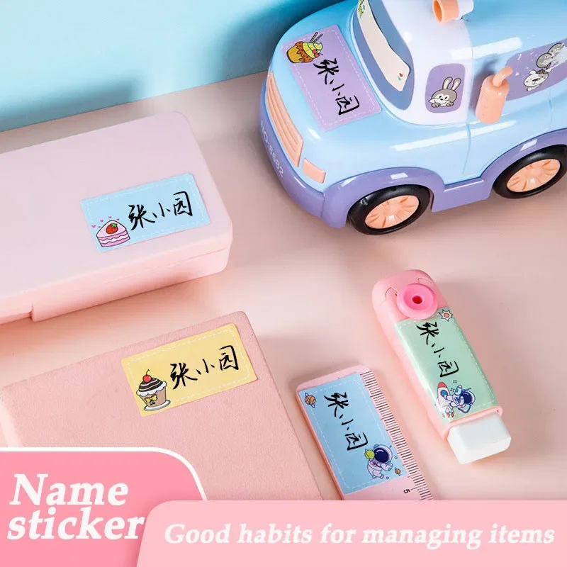 Cartoon sticker marking waterproof and tear resistant sticker name book classification signature sticker School office supplies