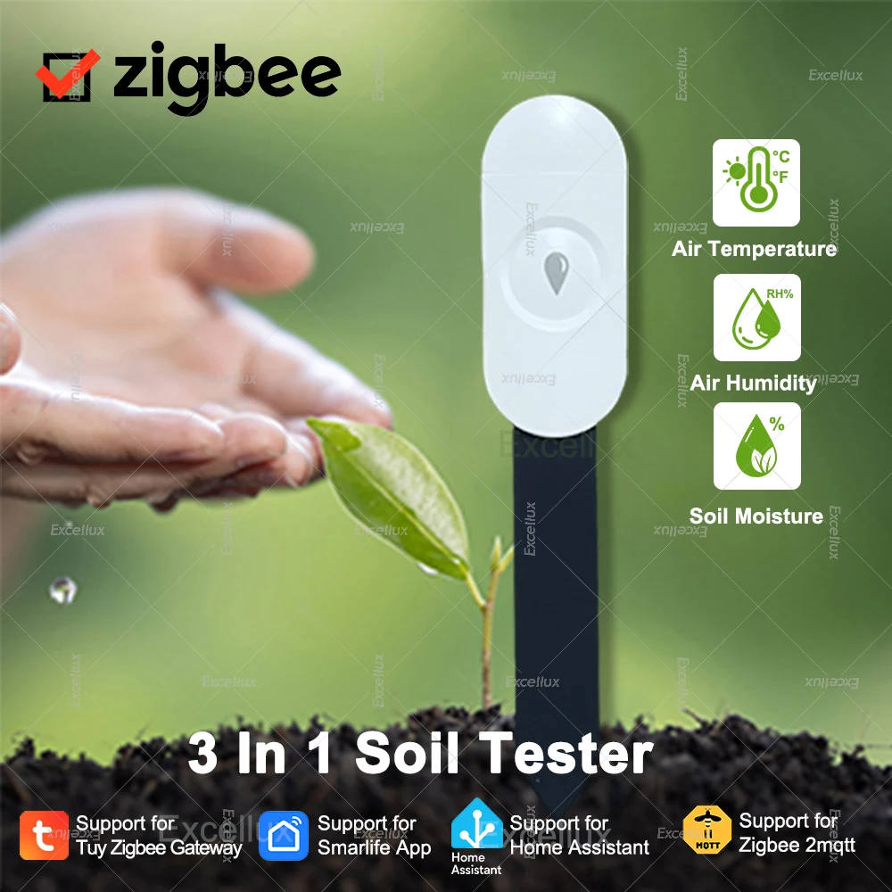 3 In 1 Tuya Zigbee Soil Tester Moisture Sensor With Temperature Humidity Detection For Smart Life App Home Assistant Zigbee2mqtt