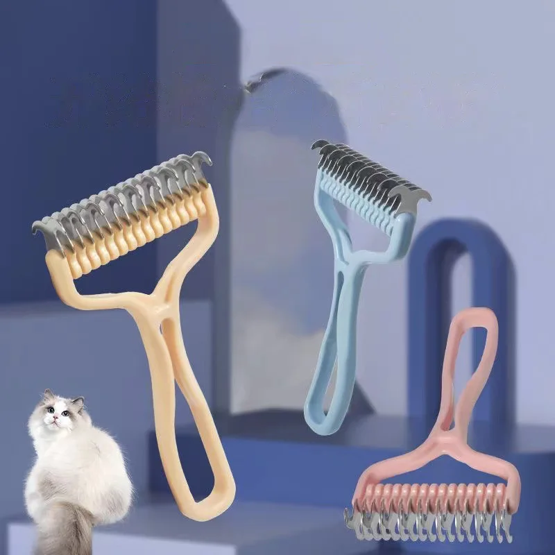 Cat brush Cat Fur Knot Cutter Pets Hair Removal Comb Dog Grooming Shedding Tools Double sided Stainless Brush Pet Products