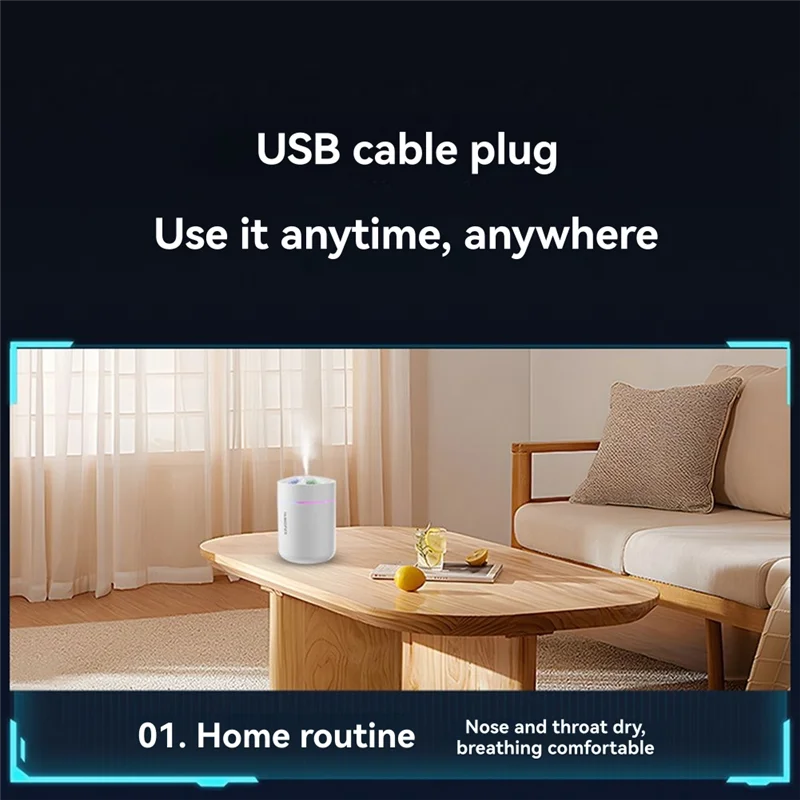 

B07B-180ML Мини-увлажнитель воздуха USB Электрический аромадиффузор Очиститель эфирного масла Ароматерапия Туманообразователь Светильники