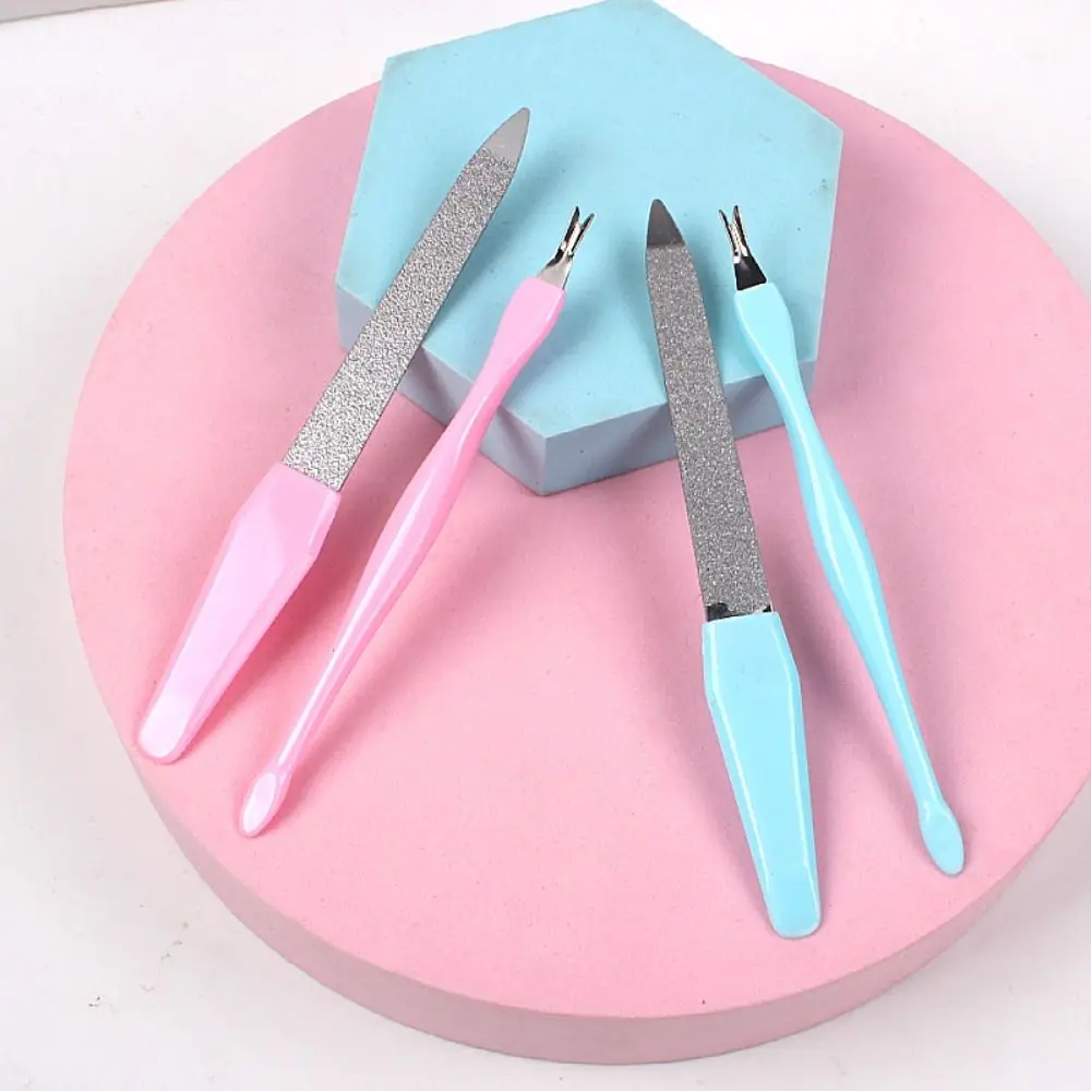 مزيل البشرة الاحترافي المقاوم للصدأ، مشابك متينة مزدوجة الجوانب من الجلد الميت، شريط تلميع الأظافر، صالون الأظافر #4