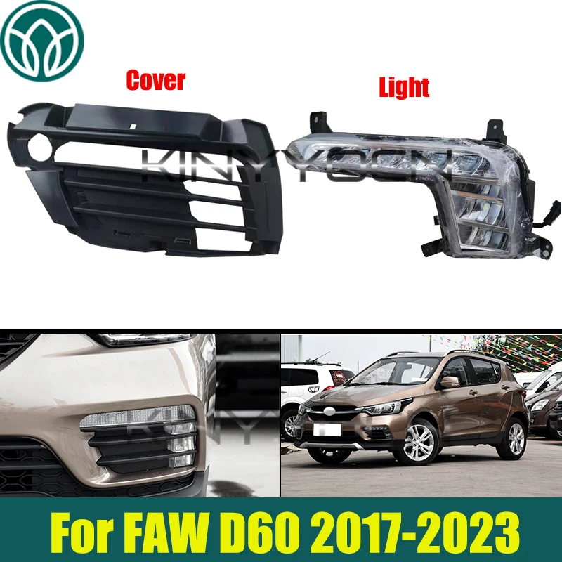 

Front Bumper Fog Lamp Light Fog Lamp Cover For FAW D60 2017-2023 Bumper Driving Light Fog Lamp Cover Grille