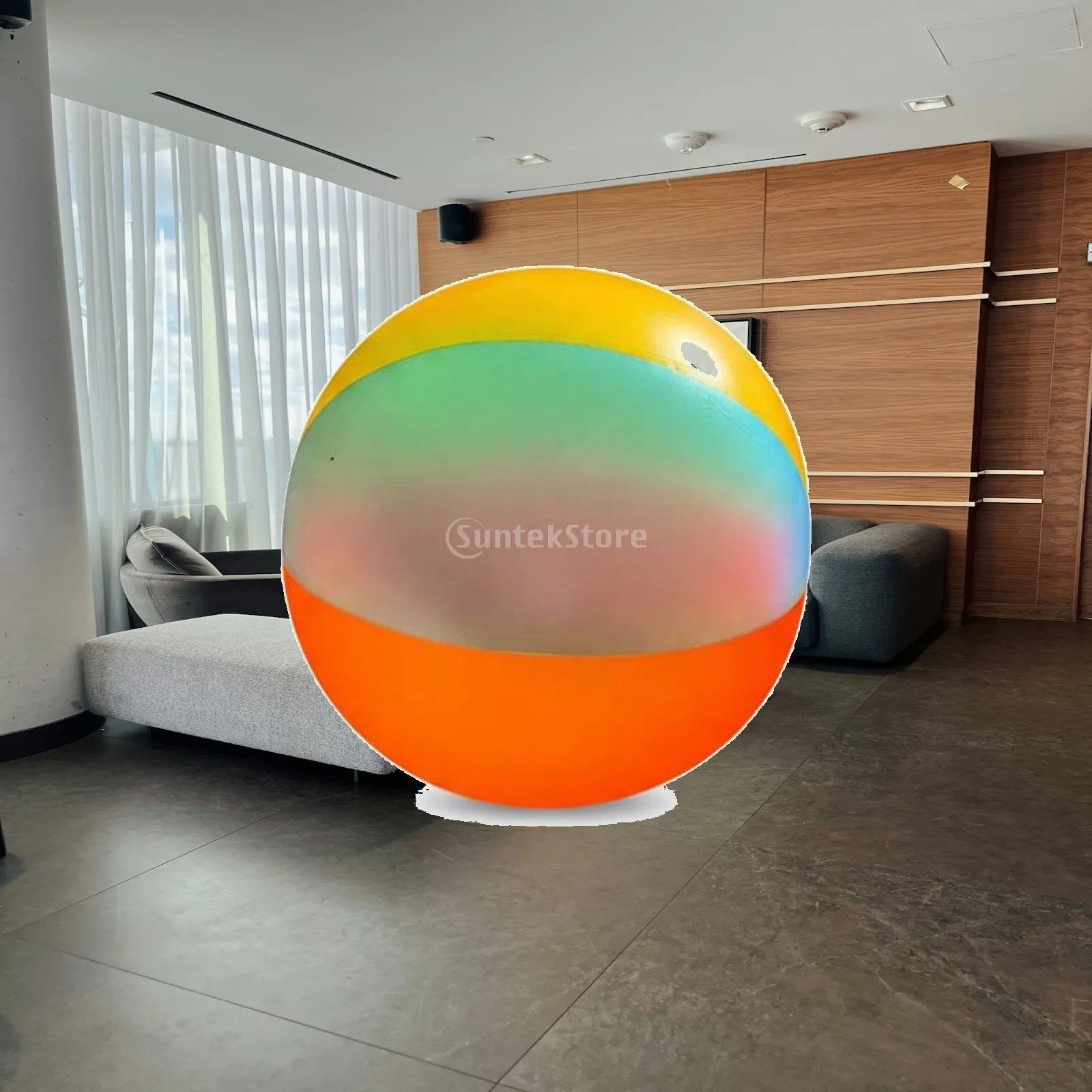 Giant PVC Beach Ball Inflatable Pool Toy 60cm Bright Rainbow Design for Summer Outdoor Games
