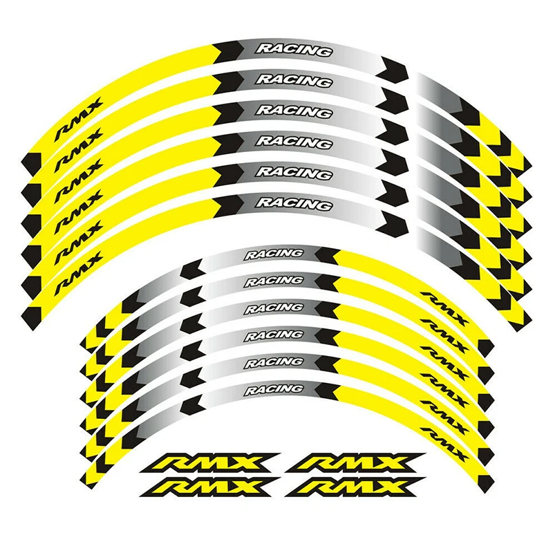 

Wheel Hub Motorcycle Accessories Stickers Rim Decal Reflective Stripe Set For Suzuki RMZ450 RM Z450 RMZ 450 Z 2005-2020 21" 19"