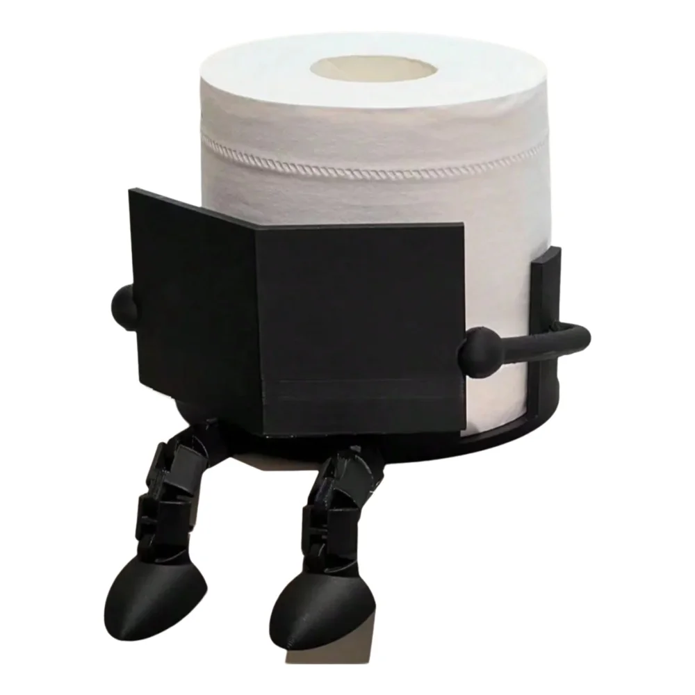 Creatieve toiletrolhouderstandaard - Leuk ontwerp voor een zittende houding, afneembaar scharnier, praktisch kunstornament, decoratie voor thuis en badkamer - afbeelding 2