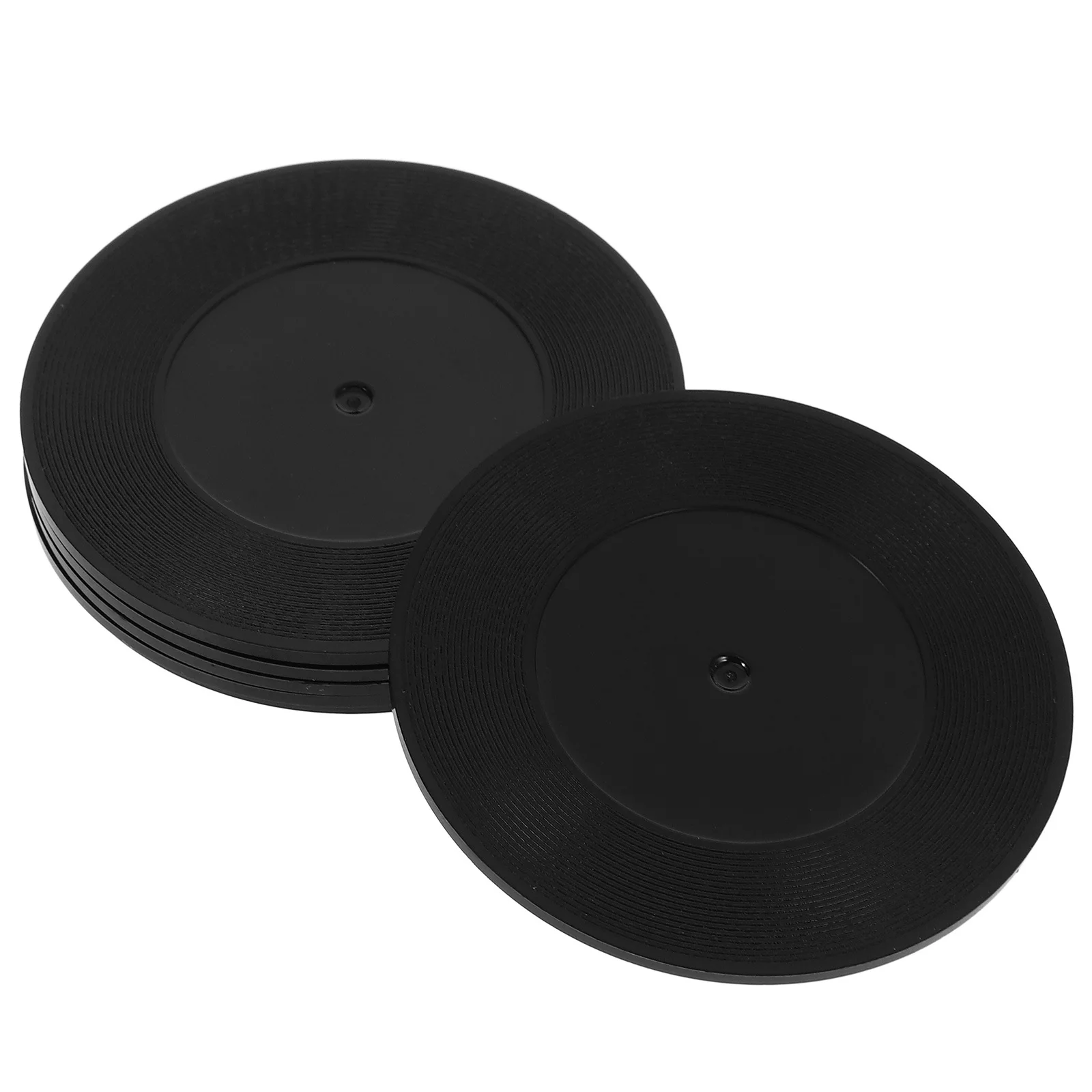 

Retro Vinyl Record Coasters 6pcs Fun Drink Cup Mats Absorbent Tabletop Protection for Home Living Room Bar Birthday Party Decor