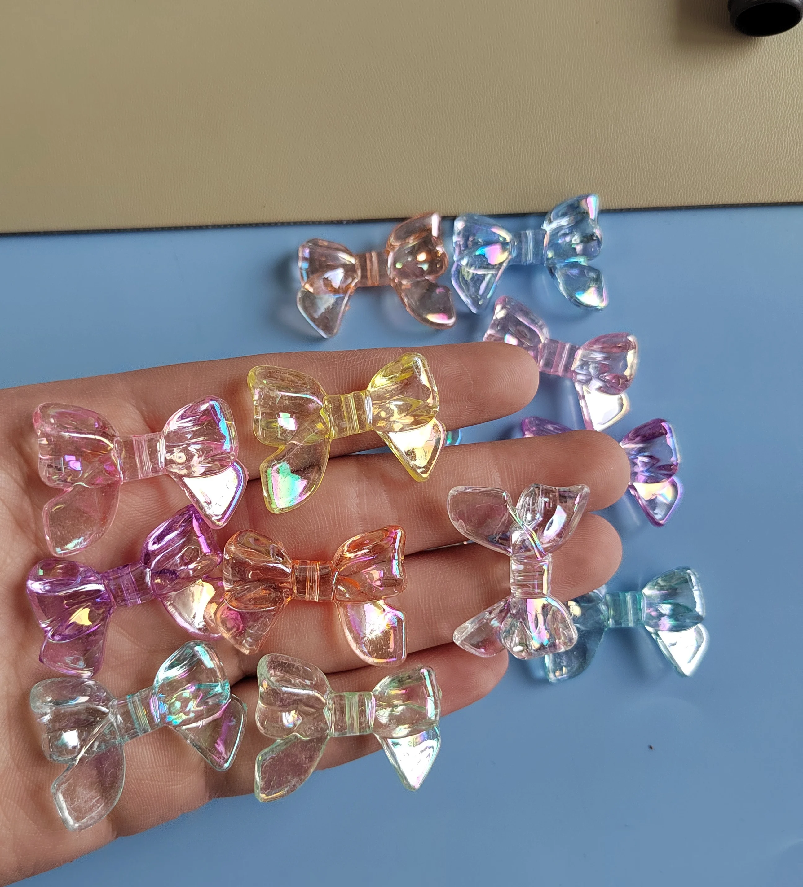 AB Color Bow Acrylic Beads Loose Spacer Beads For Jewelry Making Diy Bracelet Necklace Phone Chain Accessories
