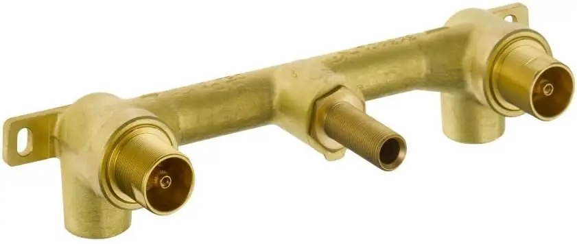 

Wall-Mount Rough-In Valve for 2-Handle Bathroom Faucets, Fits 8-Inch Centers, Brass Construction
