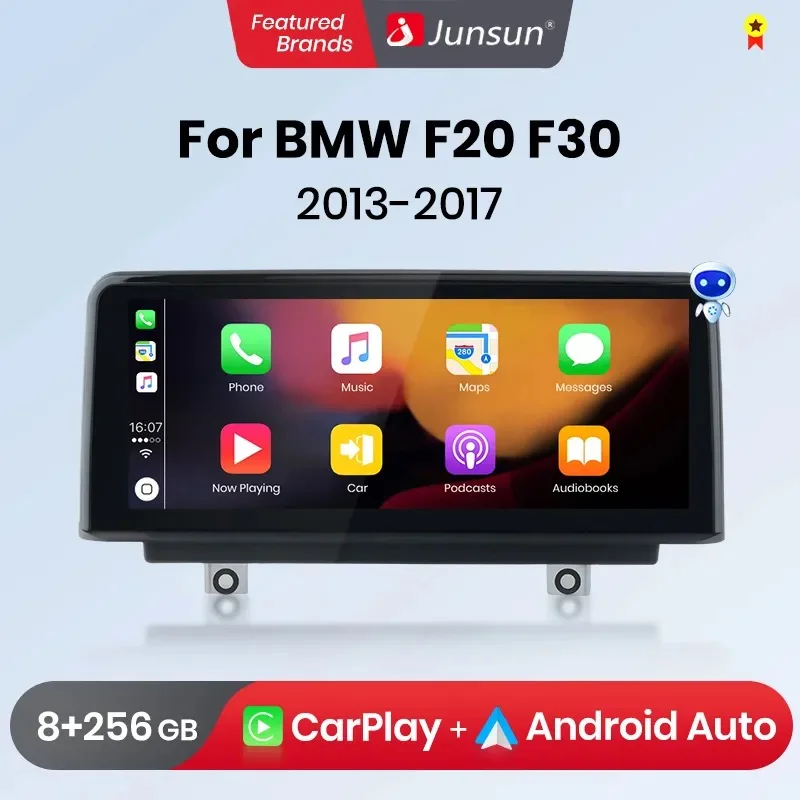 Junsun Wireless CarPlay Andorid 13 Auto Car Radio For BMW Series 1 2 3 4 F20 F21 F22 F30 F31 F32 F33 F34 F36 Multimedia GPS 4G