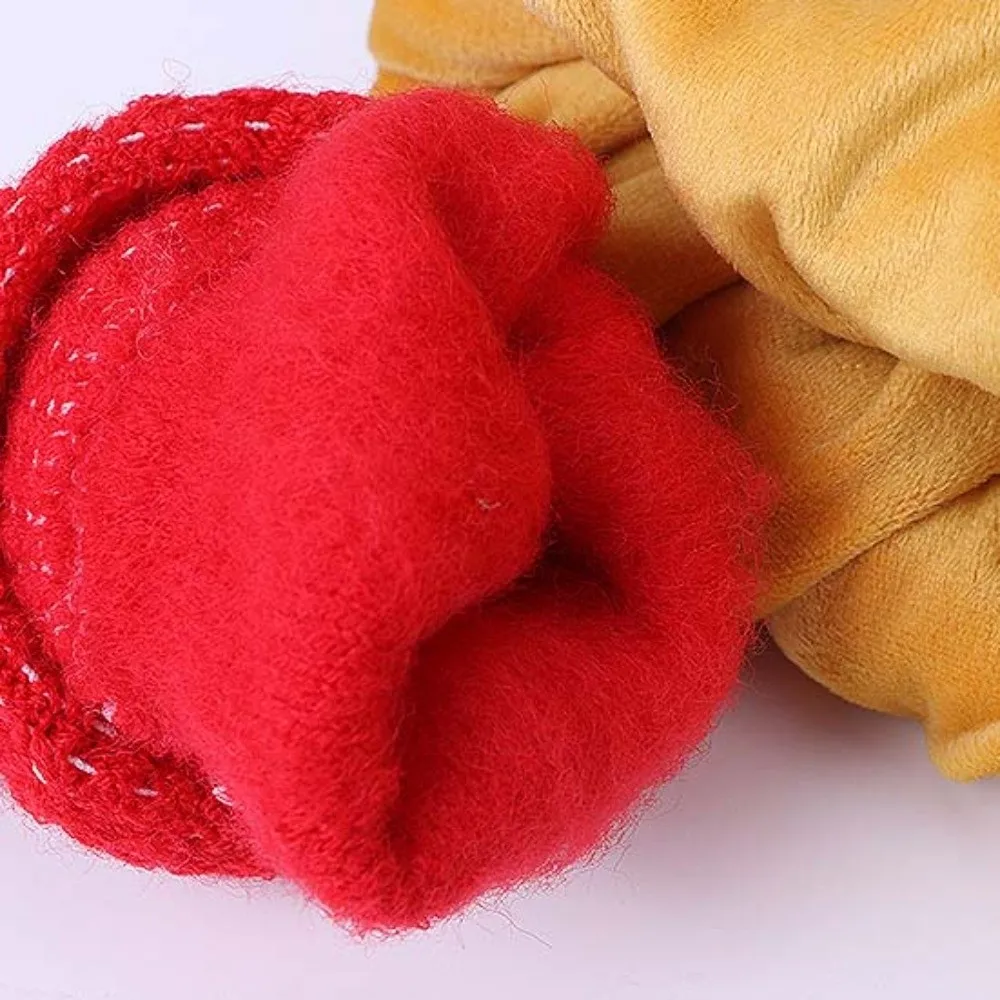 ヤムルケ伸縮性スカーフと帽子セット-タッチスクリーン対応-ソフト防寒手袋-無地-厚手プルオーバーキャップ-サイクリング用