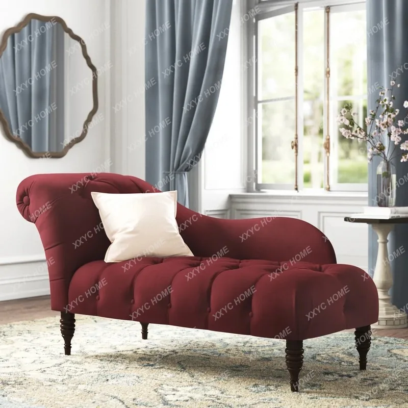 Simple bedroom recliner light luxury flannel beauty couch modern style chaise longue sofa