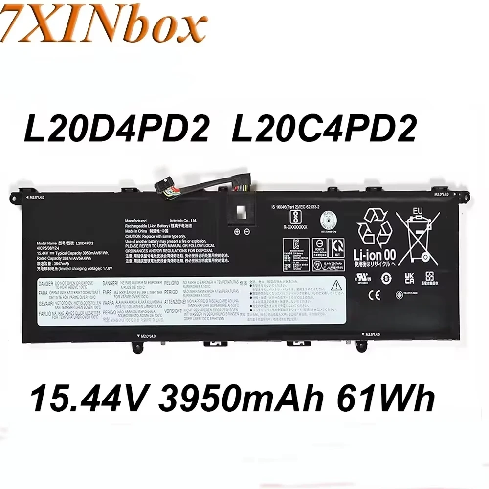 

Аккумулятор для ноутбука 7XINbox L20C4PD2 L20D4PD2 15.44V 61Wh 3950mAh для серии Lenovo SB11C04259 SB11C04258