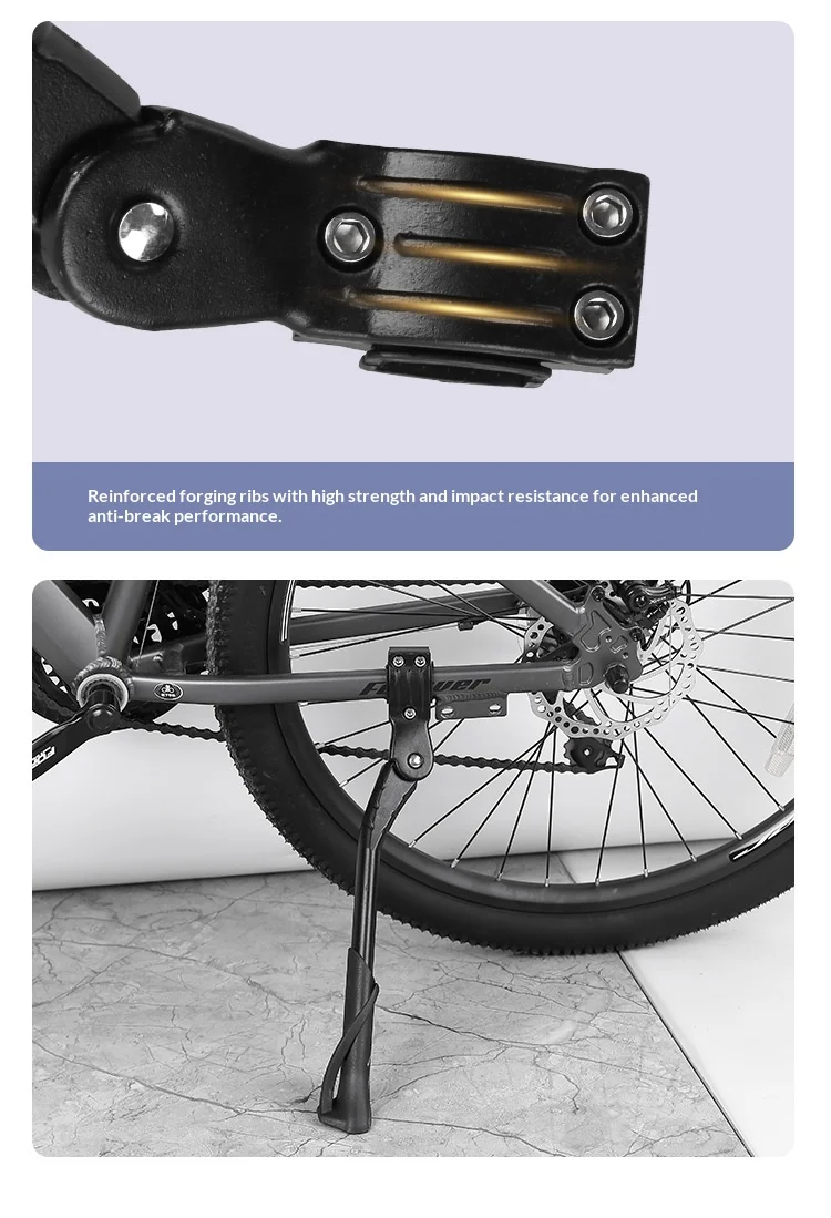 Verstellbarer Fahrradständer aus Aluminiumlegierung, hinten montierter Fahrrad-Seitenständer für MTB, Mountainbike, Rennrad, Fahrradzubehör – Detail 11