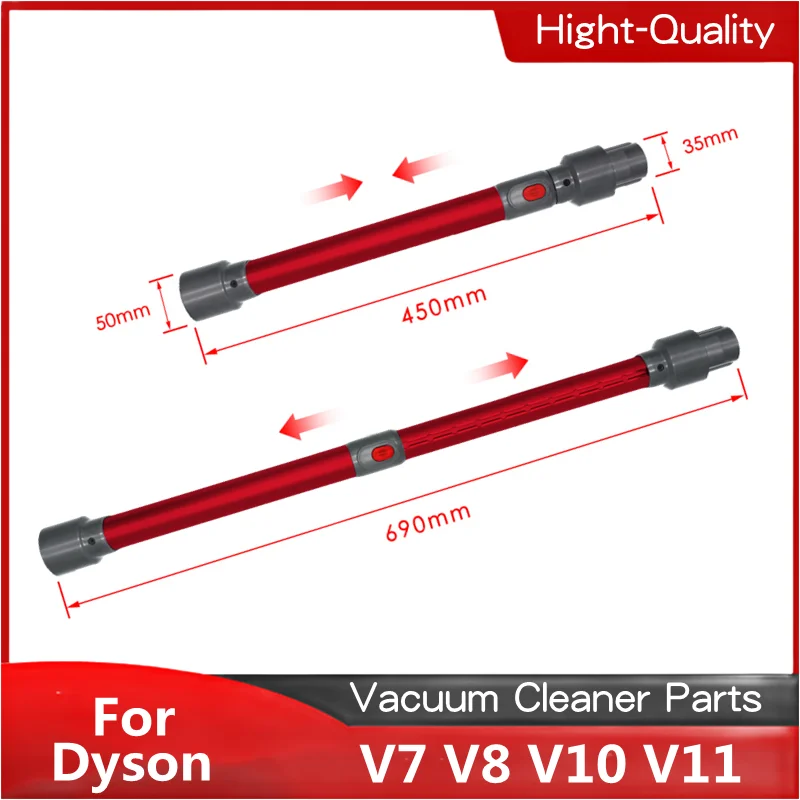 Vacuum Cleaner Extension Pipe Fitting Stainless Steel Telescopic Straight Pipe for Dyson V7 V8 V10 V11