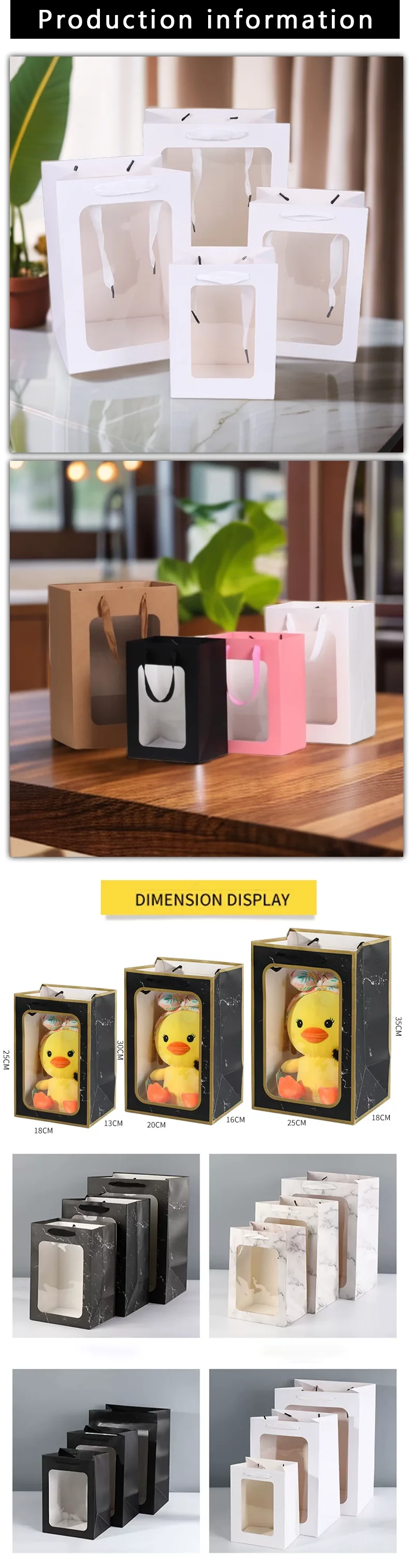 10 Stück Valentinstag-Geschenktüten mit Fenster, transparente Tragetaschen, Party-Geburtstags-Blumenverpackungstüten, Valentinstag-Verpackung – Detail 2