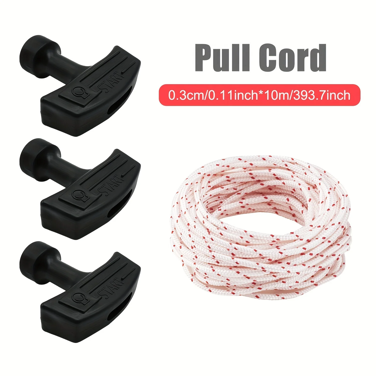 LUSQI Recoil Starter Rope 10m*3mm Pull Rope With 0/1/2/3 Starter Handles For Gasoline Lawn Mower Engine Parts