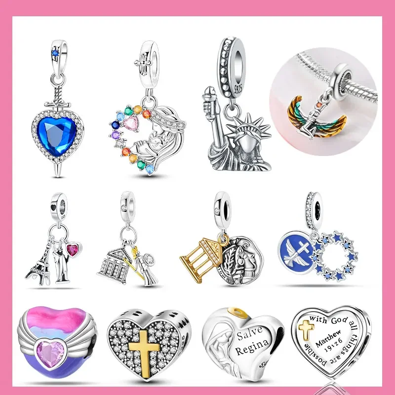 

925 Sterling Silver Religious Belief Series Statue of Liberty Charm Fit Original Bracelet DIY Beads for Women Jewelry Gift