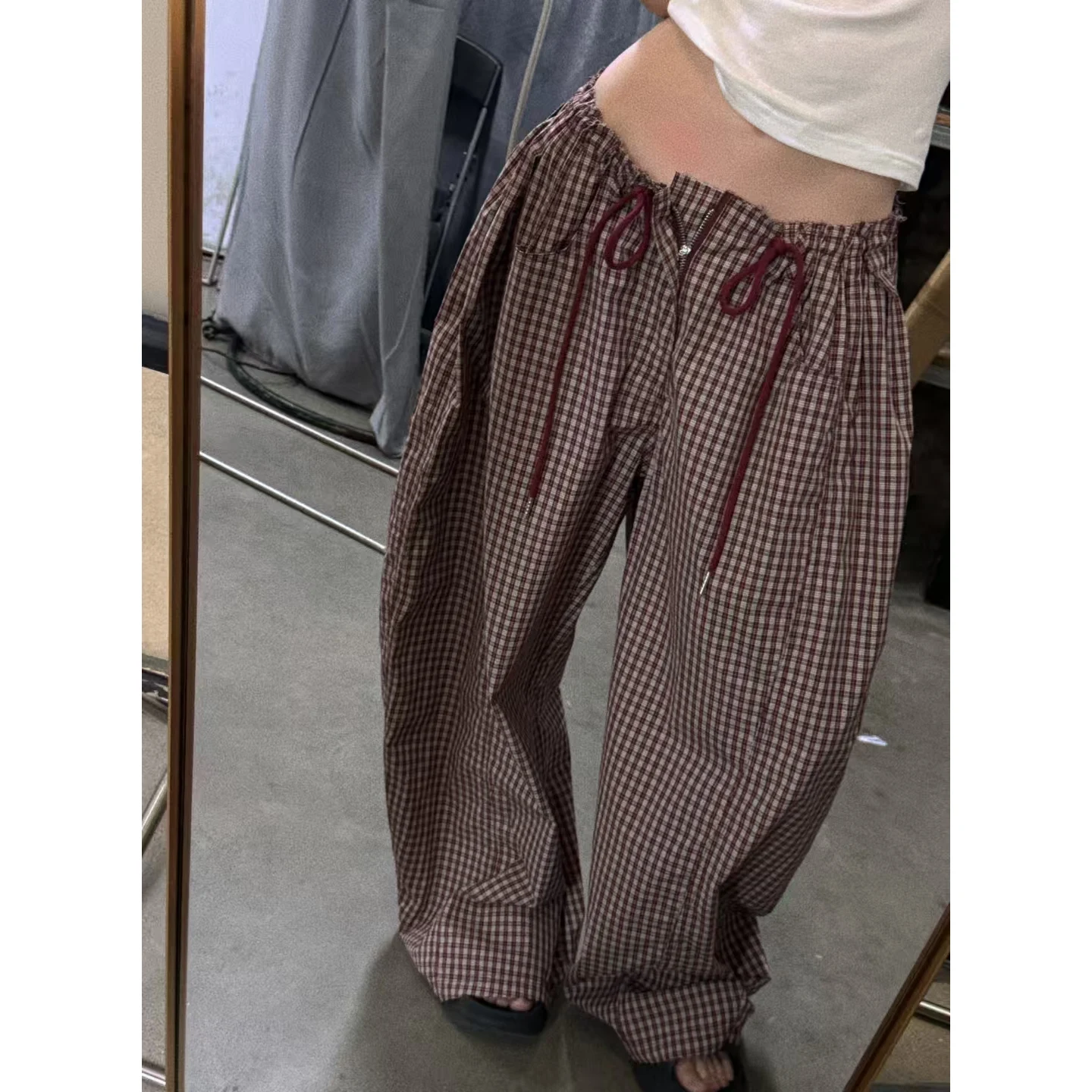 

Брюки XYSF: повседневные, свободного кроя, с высокой талией, прямые, универсальные, длинные, для женщин, из смесового хлопка и полиэстера