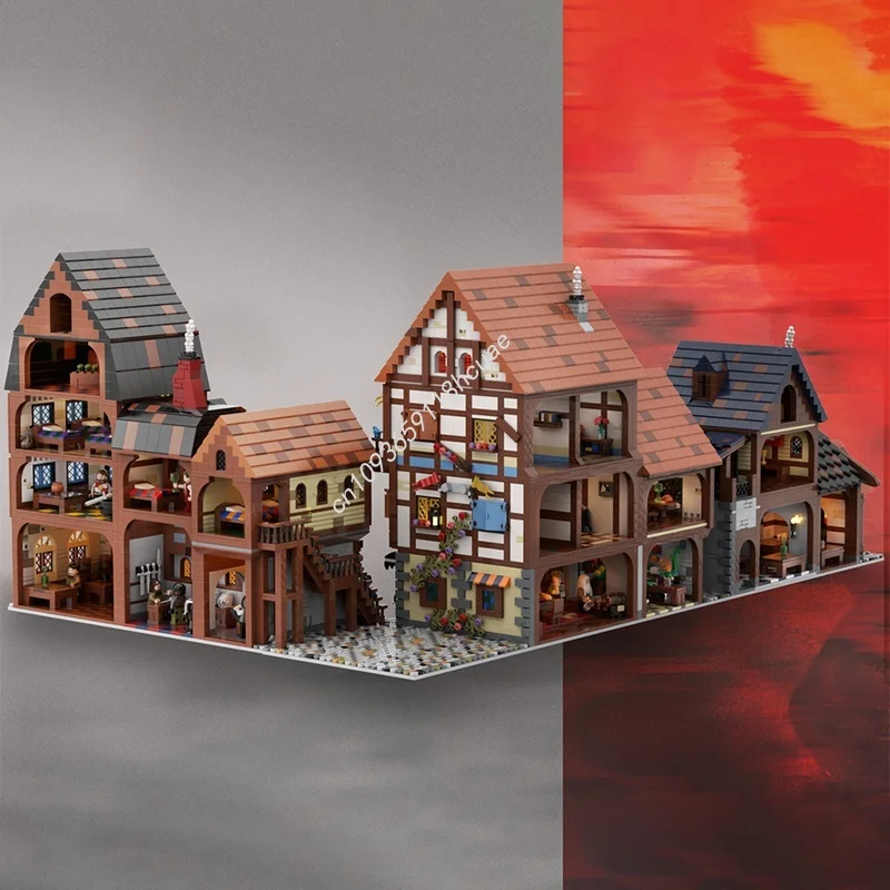 11594 Stück MOC MODULAR MITTELALTERLICHE FRANZÖSISCHE BUNDLE Modellbausteine Architektur Weihnachtsgeschenke Montage Idee Ziegel Spielzeug Kinder