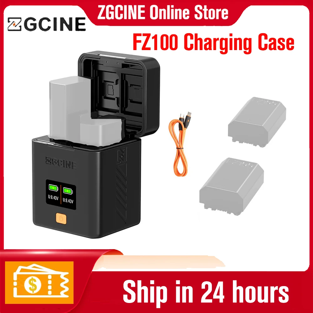 ZGCINE NP-FZ100 Box FZ100 Battery Charging Case Fast Dual Charger Charging Box for SONY ZV-E10 ZV-E1 FX3 FX30 A7M3 A7 III A7M4