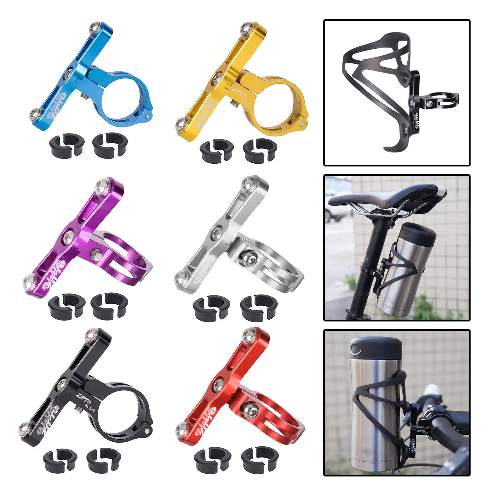 

Road Bike Bottle Cage Holder Adapter Adjustable Seatpost Drink Cups Bracket