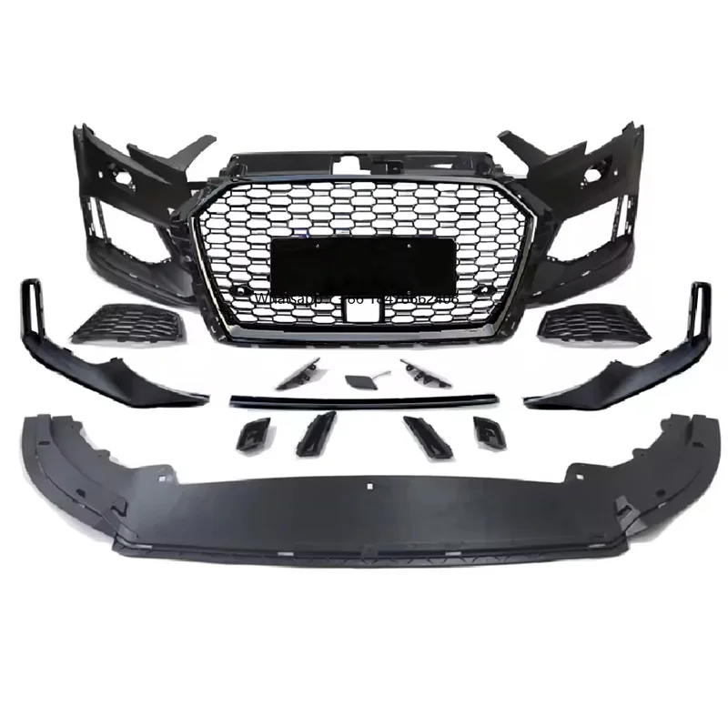 

Factory Price A3 S3 Upgraded RS3 Front Bumper Kit A3 Body Kits With Honeycomb Grille for A3 S3 8V5 2017 2018 2019 2020