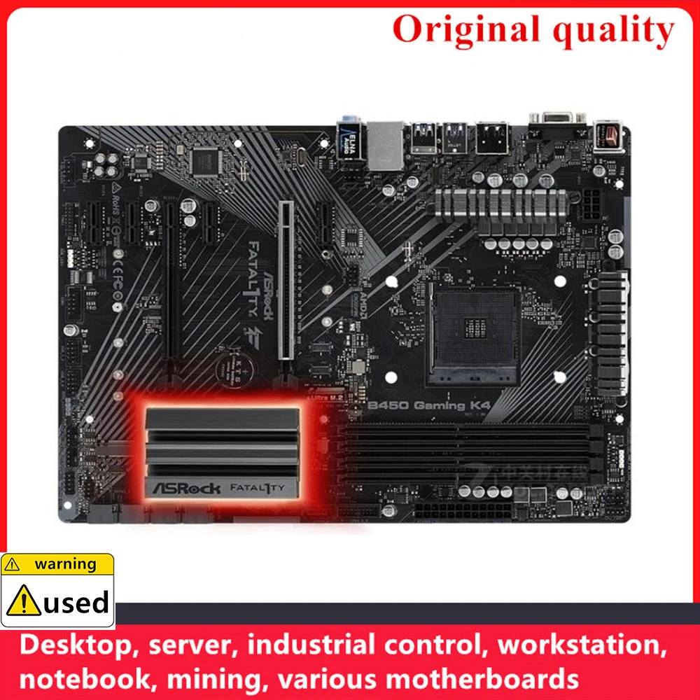 Used For ASROCK Fatal1ty B450 Gaming K4 Motherboards Socket AM4 DDR4 128GB For AMD B450 Desktop Mainboard M,2 NVME USB3.0