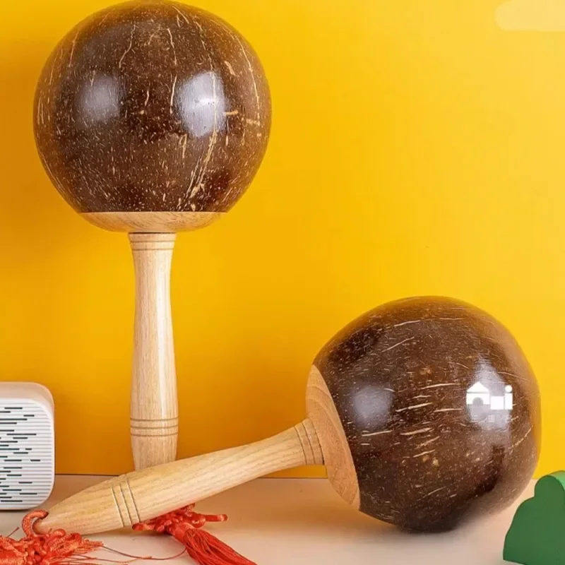 Coconut Shell Sandhammer Sound Therapy Band Professional Wooden Maracas Adult Rhythm Practice Yoga Meditation Orff Percussion