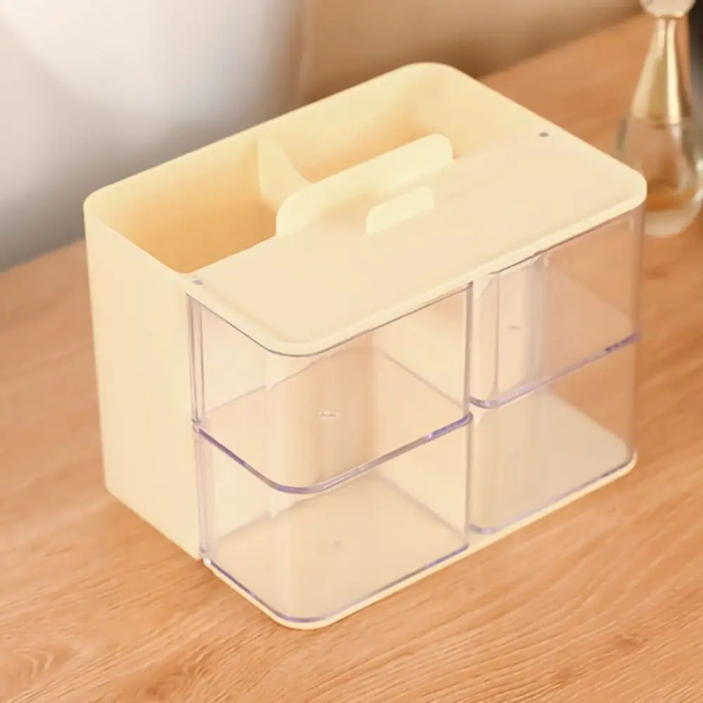 Durable Multi Grid Stationery Storage Box Large Capacity Dust-proof Pen Container ABS+PS Transparent Makeup Brush Holder School