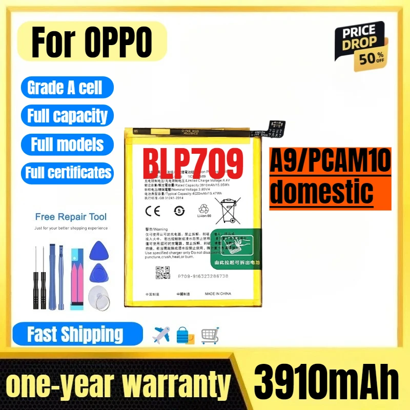 

BLP709 for OPPO A9/PCAM10/domestic Mobile Phone Battery High Quality High Capacity Replacement Bateria Grade A Cell with Tools