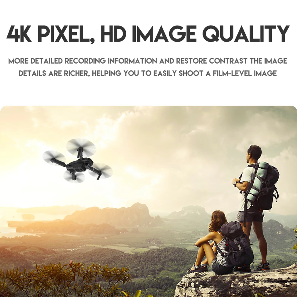 Rc Drone 4k HD Wide Angle Camera Altitude Hold WiFi fpv Drone Dual Camera Quadcopter Real-time transmission Helicopter Gift Toys