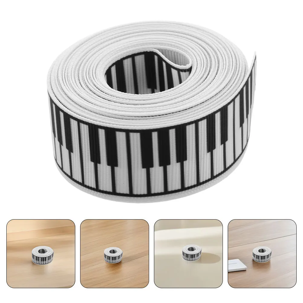 

2 Rolls Piano Music Ribbon Printed Polyester Craft Ribbon Gift Wrapping Bow Making Party Decoration Birthday Events