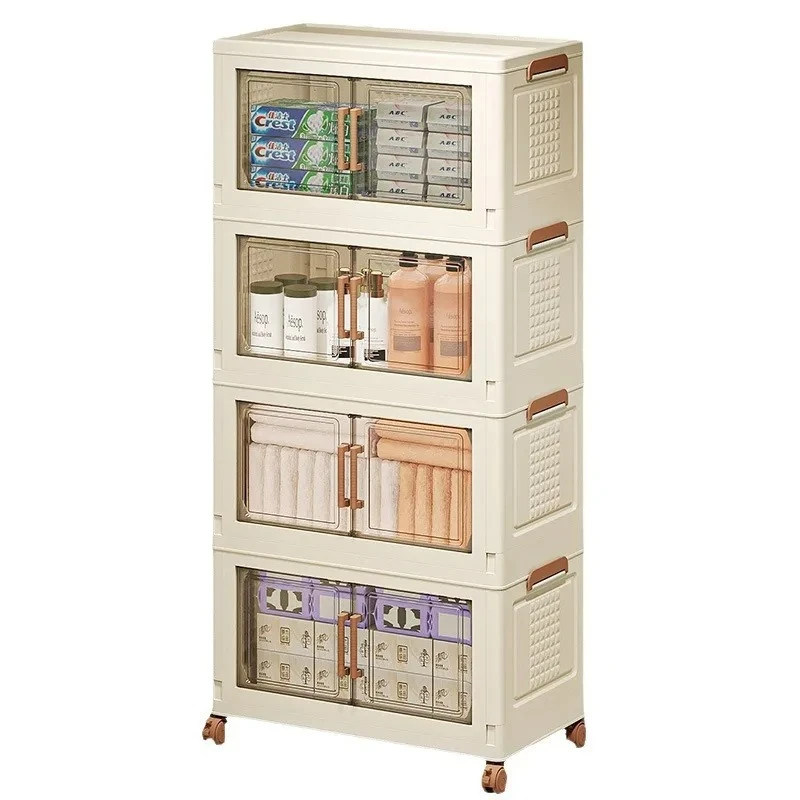 

Folding storage cabinet multi-layer home bedroom storage box wardrobe snack toy storage box