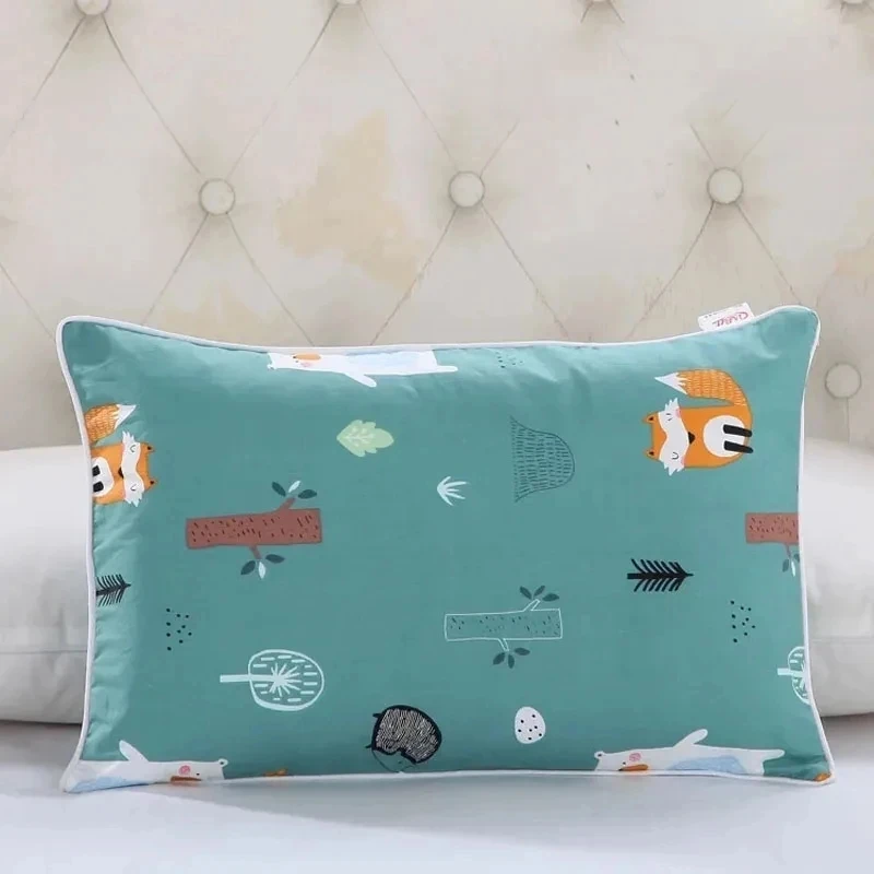 2022 New Cartoon Style Children Pillowcase Soft Cotton Baby Pillow Dust Cover Kindergarten Lunch Break Single Pillow Four Season