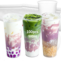 100x 500ml party cups - Dishwasher-safe PP cups for DIY cocktails | BPA-free, -20℃ to 100℃