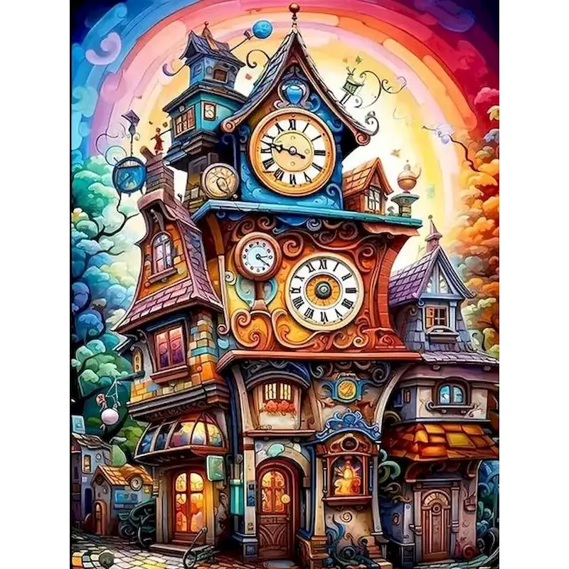 SDOYUNO DIY Diamond Painting Castle New Arrivals 2024 Full Diamond Mosaic Cartoon Picture Of Rhinestones