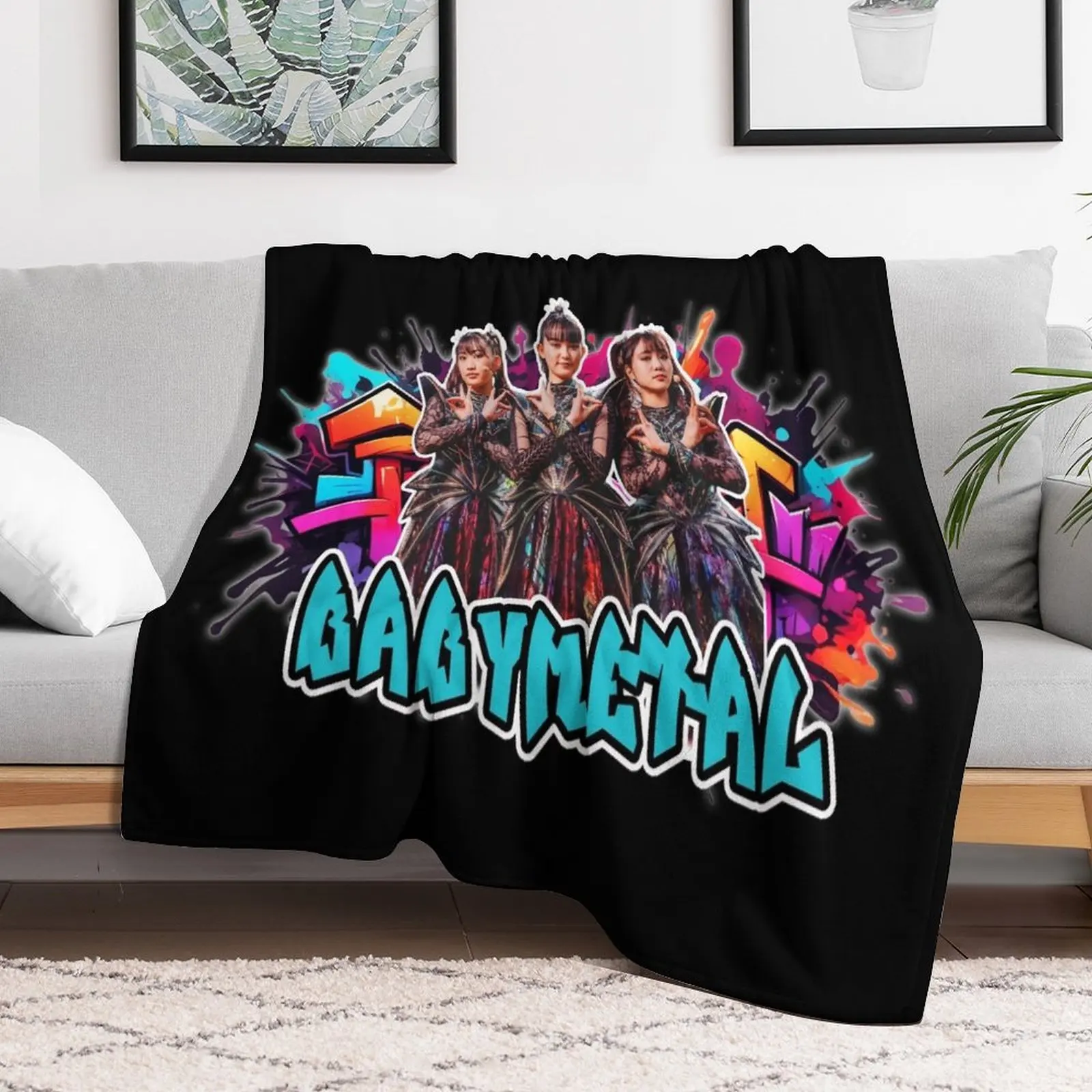 BABYMETAL, Graffiti Logo, Unique Fan Art Throw Blanket warm winter Comforter Nap Blankets