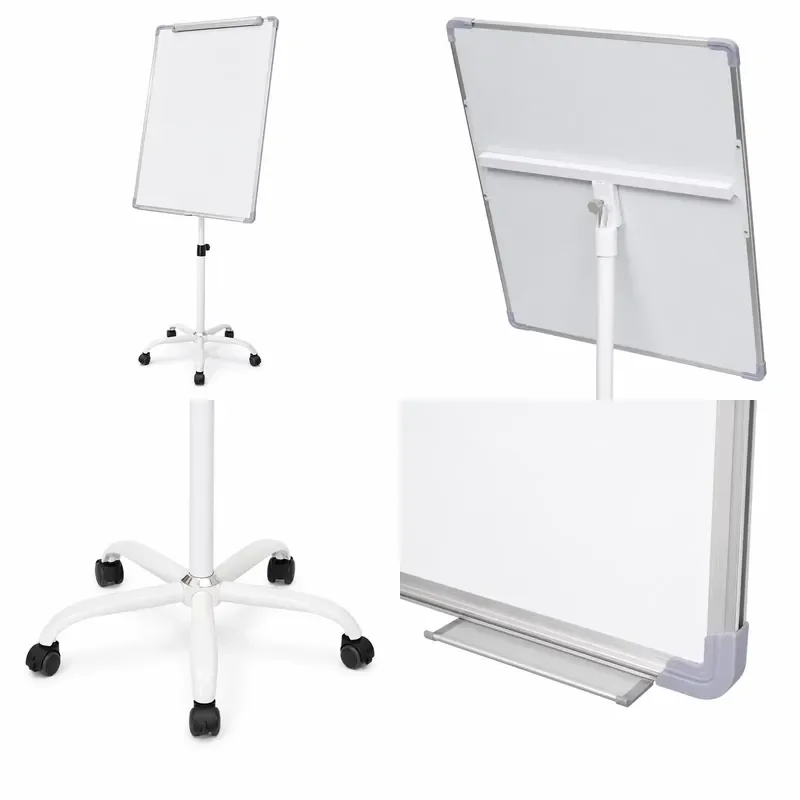 Height Adjustable Magnetic Whiteboard Holder with Storage Space