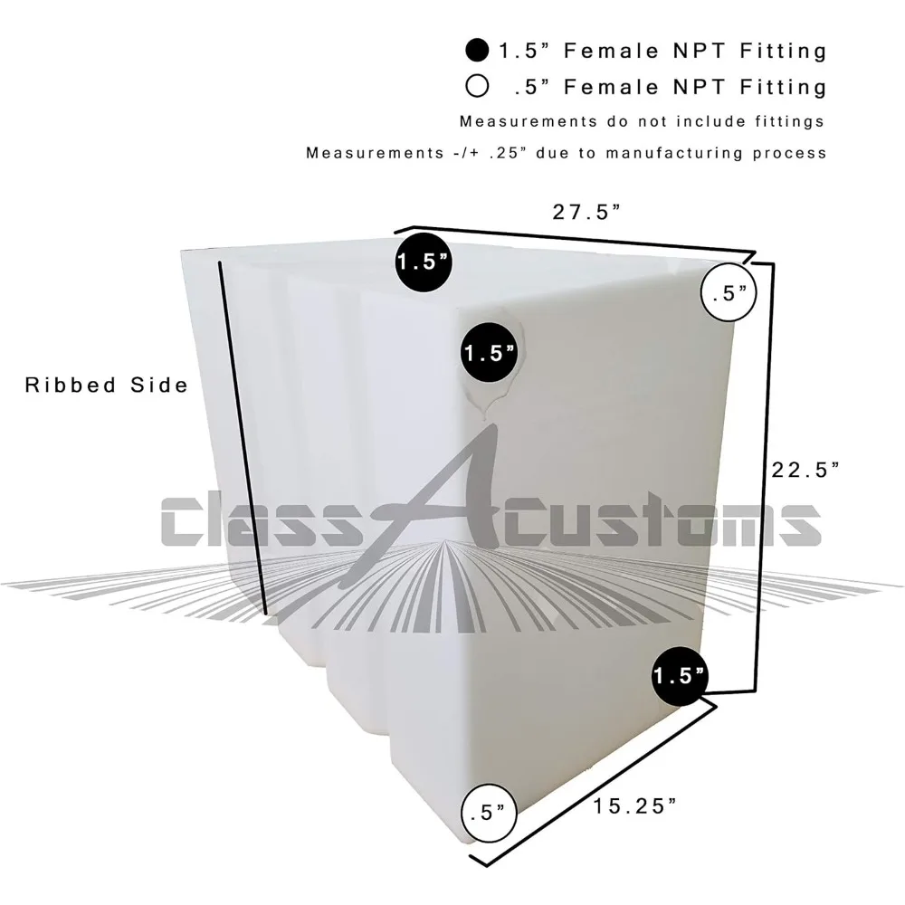 Tangki Penampung Air Segar & Abu-abu RV, Kapasitas 42 Galon, Model T-4200