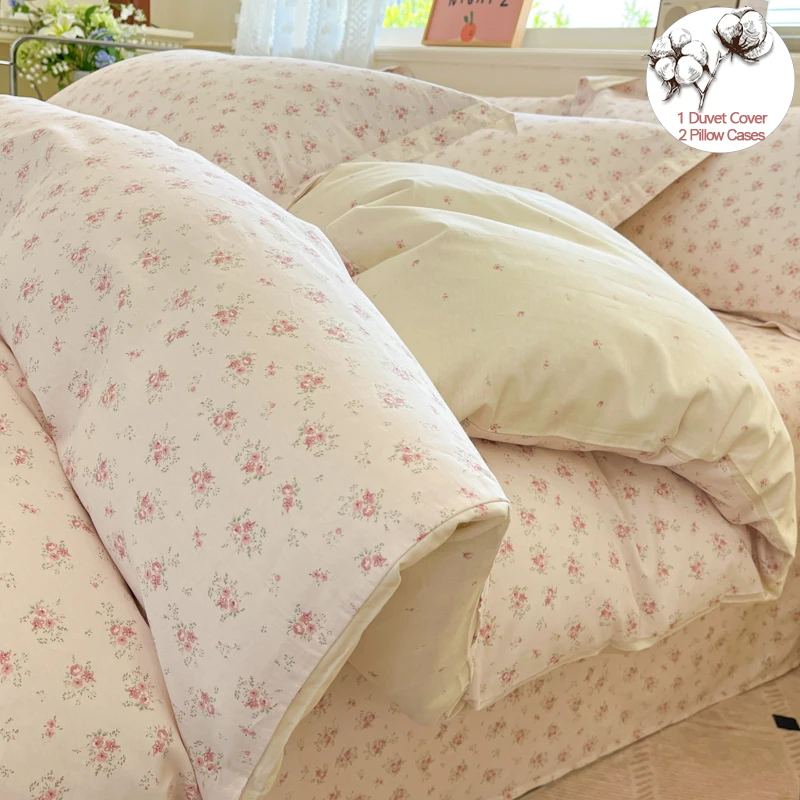 

Duvet Cover Set 100% Cotton, Bedding Set (1 Duvet Cover 2 Pillowcases),Shrink Resistant | Zipper Closure, Easy Care,Multi-Size