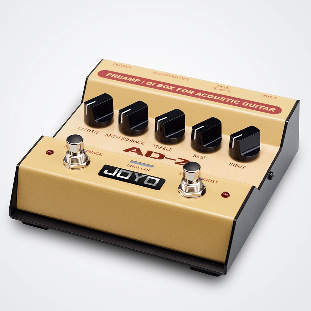 JOYO AD-2 Acoustic Guitar DI Preamp Balanced Dual Output Design Use Amp as Stage Monitor for Gig Studio Recording