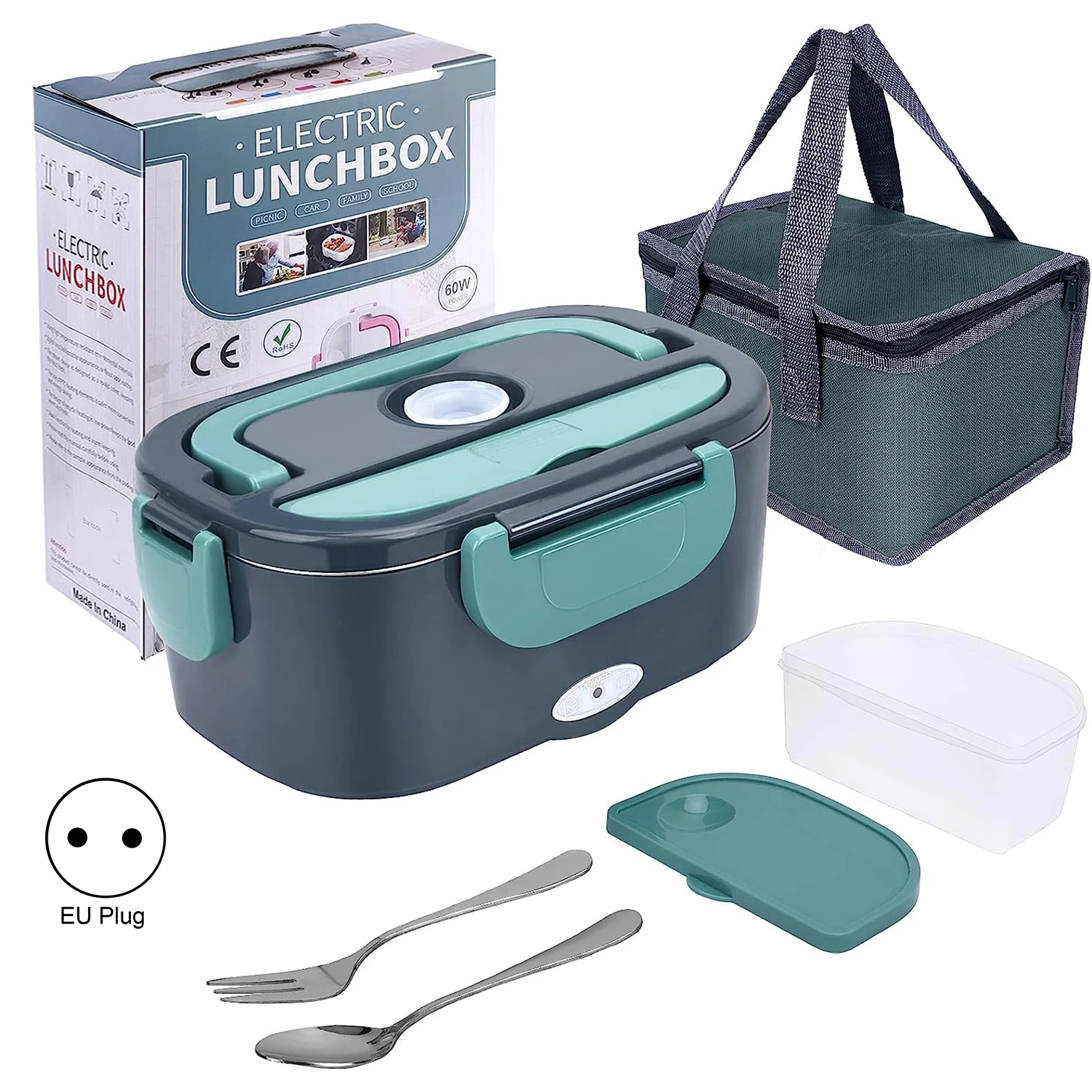 Stainless Steel Electric Lunch Box Water-Free Office Office Workers Heat Preservation Heating Car Electric Lunch Box