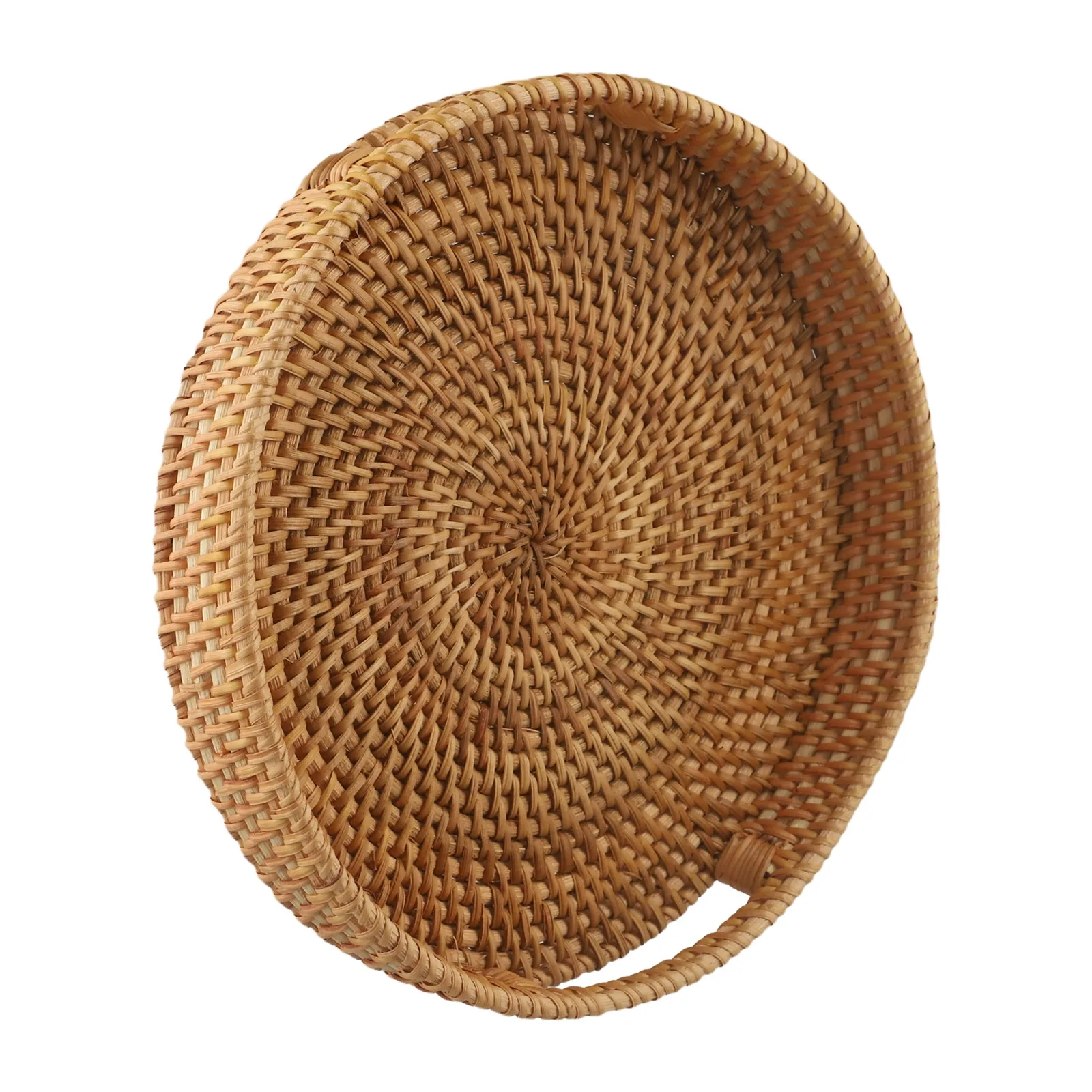 Farmhouse Rattan Woven Tray Hand-Woven Tray Built-in Handles Convenient Storage Solution High-quality Material