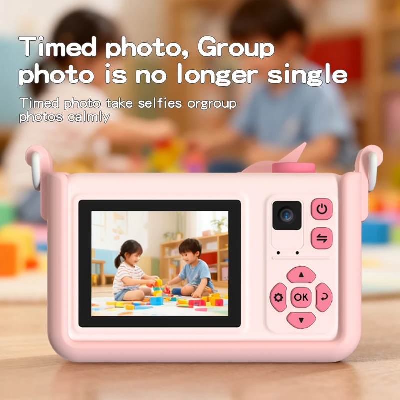 كاميرا رقمية للأطفال كاميرا مزدوجة كاميرا فيديو HD1080 شاشة 2.0 بوصة وحبل بطاقة SD 32G لهدية عيد ميلاد الأطفال/عيد الميلاد